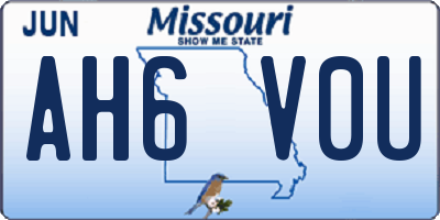 MO license plate AH6V0U