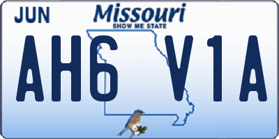 MO license plate AH6V1A