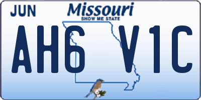 MO license plate AH6V1C