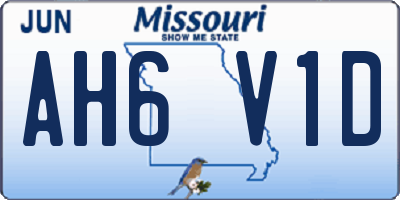 MO license plate AH6V1D