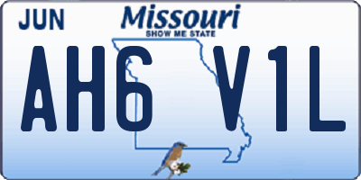 MO license plate AH6V1L