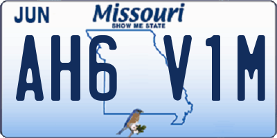 MO license plate AH6V1M