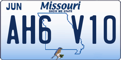 MO license plate AH6V1O