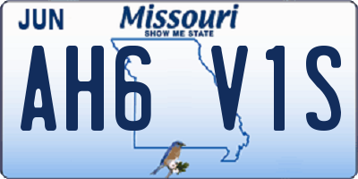 MO license plate AH6V1S