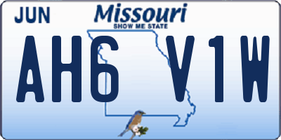 MO license plate AH6V1W