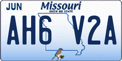 MO license plate AH6V2A