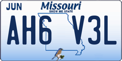 MO license plate AH6V3L