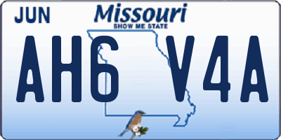 MO license plate AH6V4A