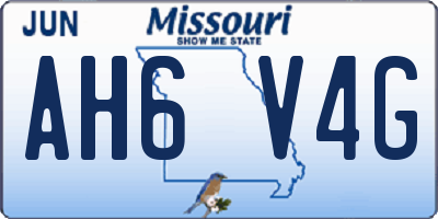 MO license plate AH6V4G