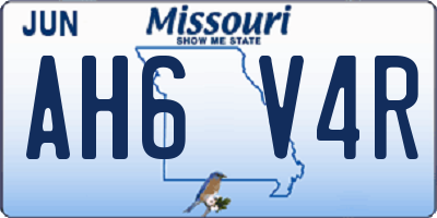 MO license plate AH6V4R