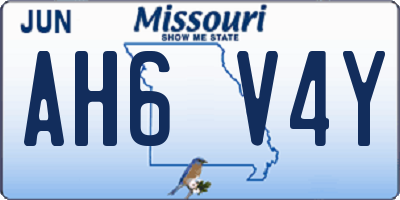 MO license plate AH6V4Y