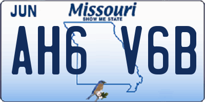 MO license plate AH6V6B