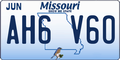 MO license plate AH6V6O