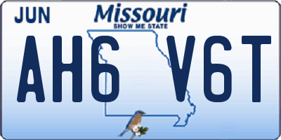 MO license plate AH6V6T