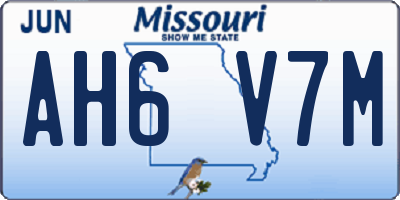 MO license plate AH6V7M