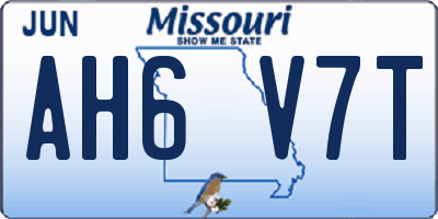 MO license plate AH6V7T