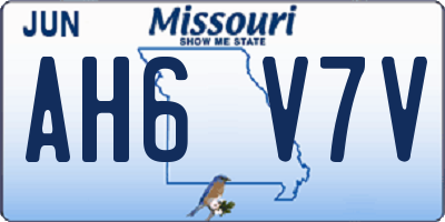 MO license plate AH6V7V