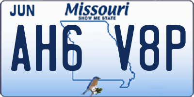 MO license plate AH6V8P