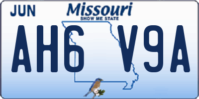 MO license plate AH6V9A