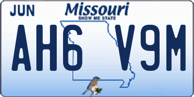 MO license plate AH6V9M
