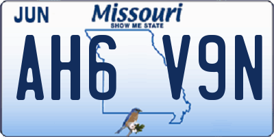 MO license plate AH6V9N