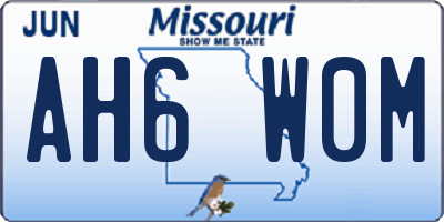 MO license plate AH6W0M