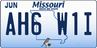 MO license plate AH6W1I