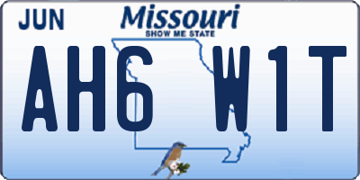 MO license plate AH6W1T