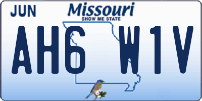 MO license plate AH6W1V