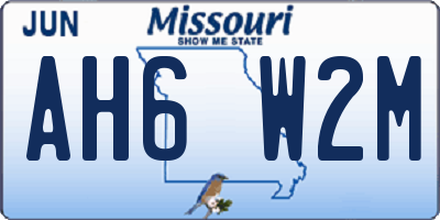 MO license plate AH6W2M