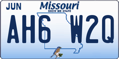 MO license plate AH6W2Q