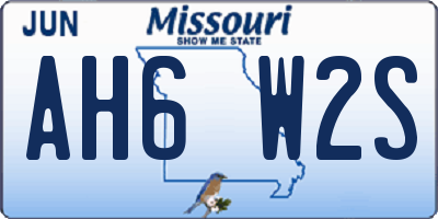 MO license plate AH6W2S