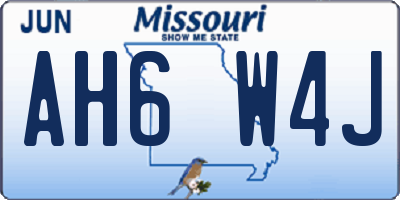 MO license plate AH6W4J