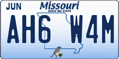 MO license plate AH6W4M