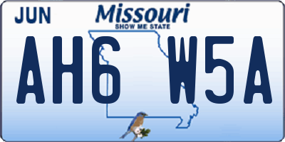 MO license plate AH6W5A
