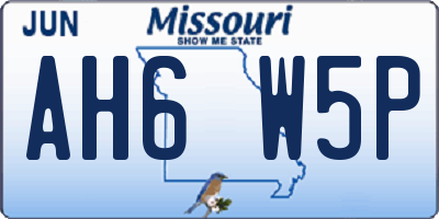 MO license plate AH6W5P
