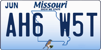 MO license plate AH6W5T