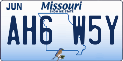 MO license plate AH6W5Y
