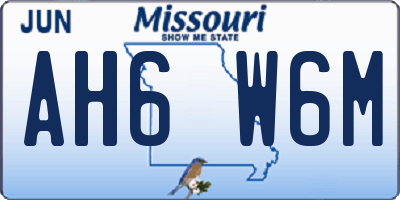 MO license plate AH6W6M