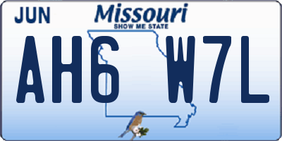 MO license plate AH6W7L