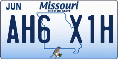 MO license plate AH6X1H