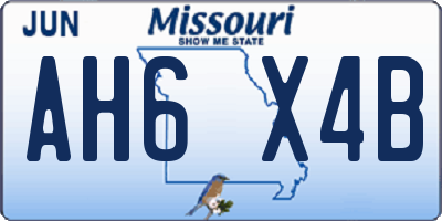 MO license plate AH6X4B