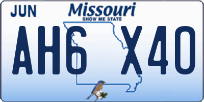 MO license plate AH6X4O