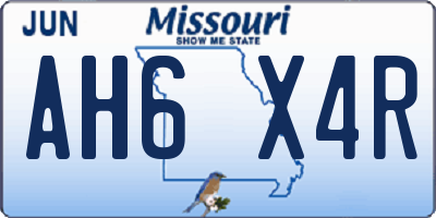MO license plate AH6X4R