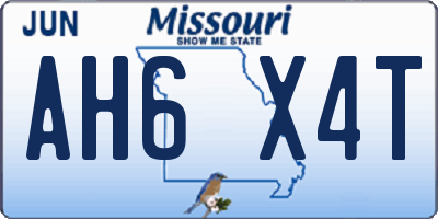 MO license plate AH6X4T