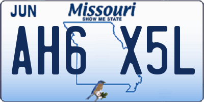 MO license plate AH6X5L