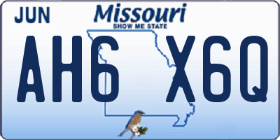 MO license plate AH6X6Q