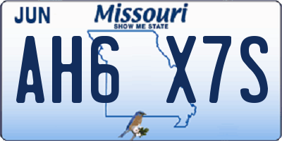 MO license plate AH6X7S