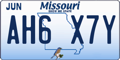 MO license plate AH6X7Y