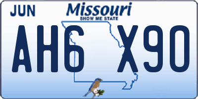 MO license plate AH6X9O